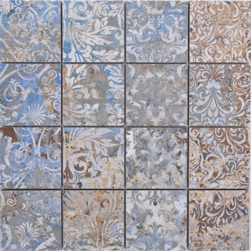 Motif main mosaïque céramique grès cérame fort multicolore mat mur sol cuisine salle de bain douche MOS16-71CV_m