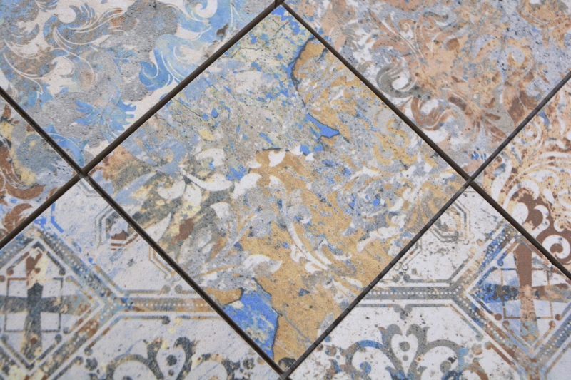 Motif main mosaïque céramique grès cérame fort multicolore mat mur sol cuisine salle de bain douche MOS23-95CV_m