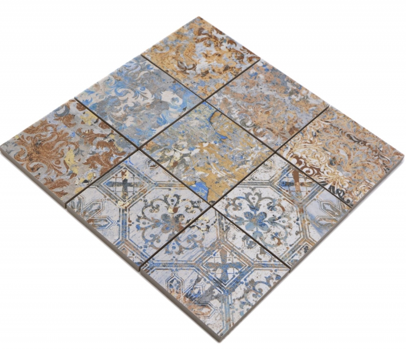 Motif main mosaïque céramique grès cérame fort multicolore mat mur sol cuisine salle de bain douche MOS23-95CV_m