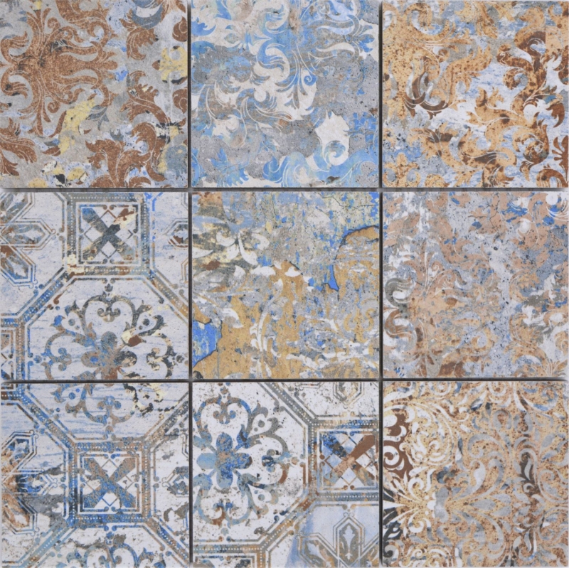 Motif main mosaïque céramique grès cérame fort multicolore mat mur sol cuisine salle de bain douche MOS23-95CV_m