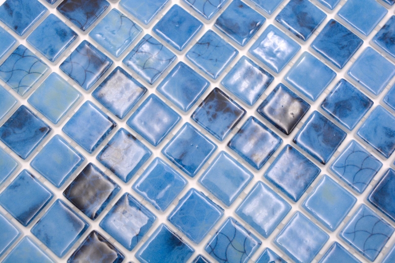 Échantillon manuel Mosaïque de piscine Mosaïque de verre bleu changeant brillant mur sol cuisine salle de bain douche MOS220-P56255_m