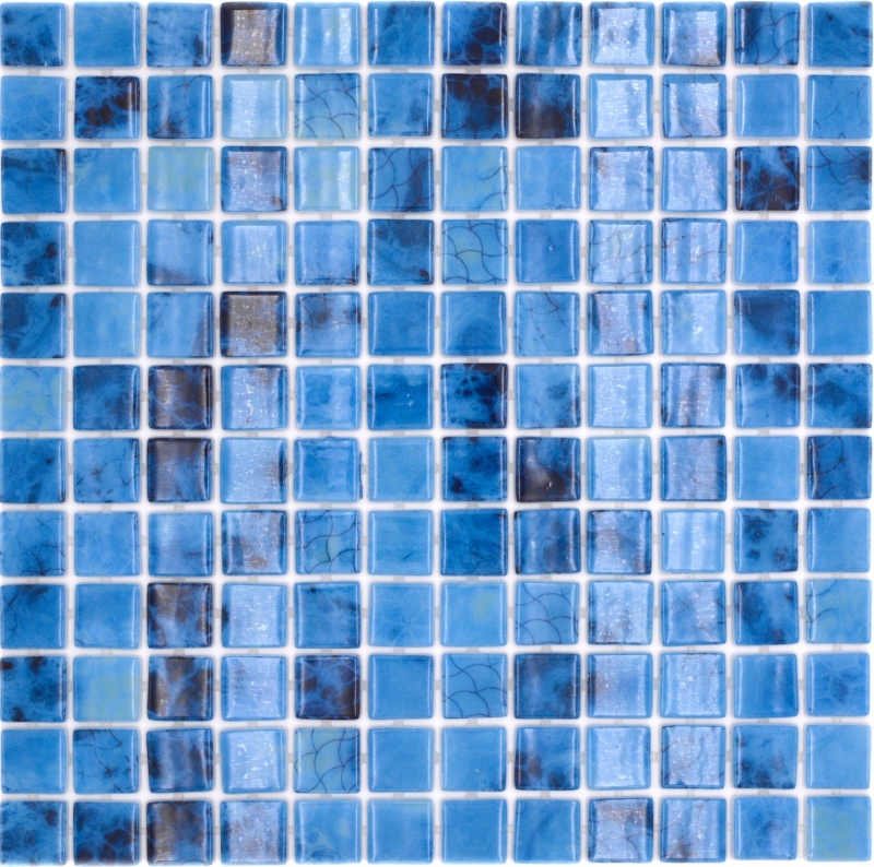 Échantillon manuel Mosaïque de piscine Mosaïque de verre bleu changeant brillant mur sol cuisine salle de bain douche MOS220-P56255_m