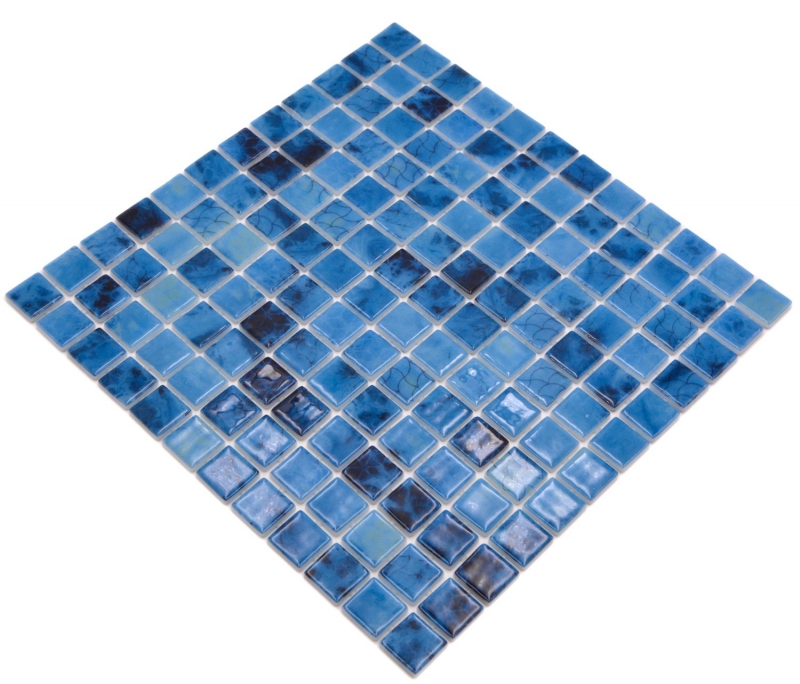 Échantillon manuel Mosaïque de piscine Mosaïque de verre bleu changeant brillant mur sol cuisine salle de bain douche MOS220-P56255_m