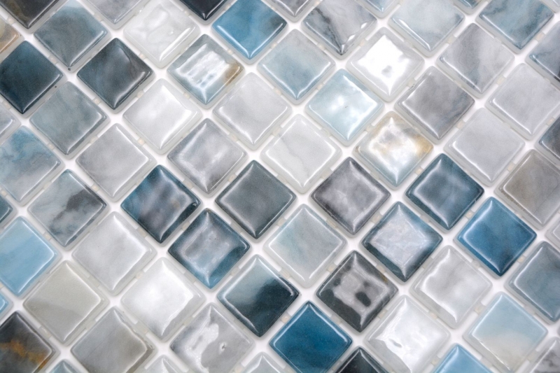 Échantillon manuel Mosaïque de piscine Mosaïque de verre gris anthracite changeant mur sol cuisine salle de bain douche MOS220-P56256_m