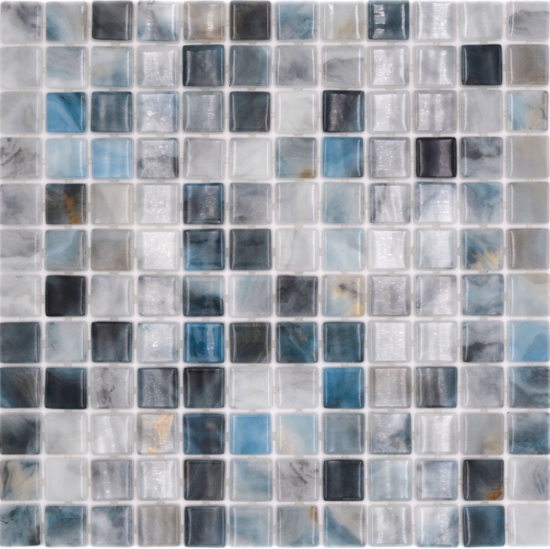 Échantillon manuel Mosaïque de piscine Mosaïque de verre gris anthracite changeant mur sol cuisine salle de bain douche MOS220-P56256_m