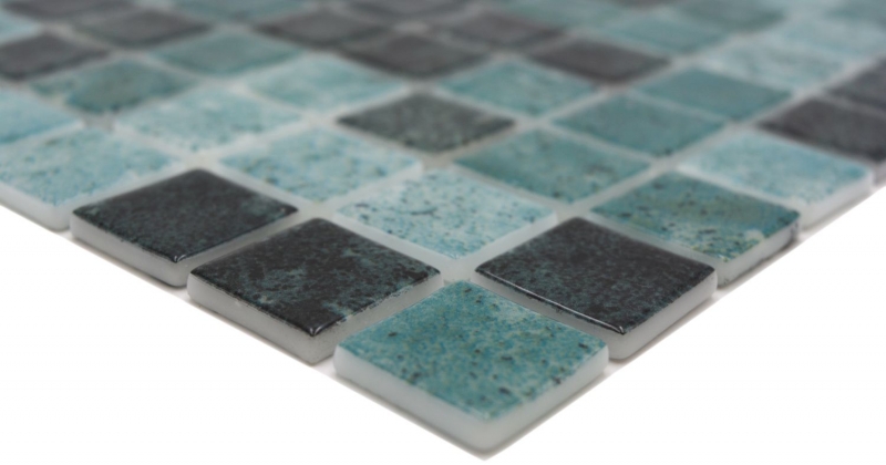 Échantillon manuel Mosaïque de piscine Mosaïque de verre vert anthracite changeant mur sol cuisine salle de bain douche MOS220-P56258_m