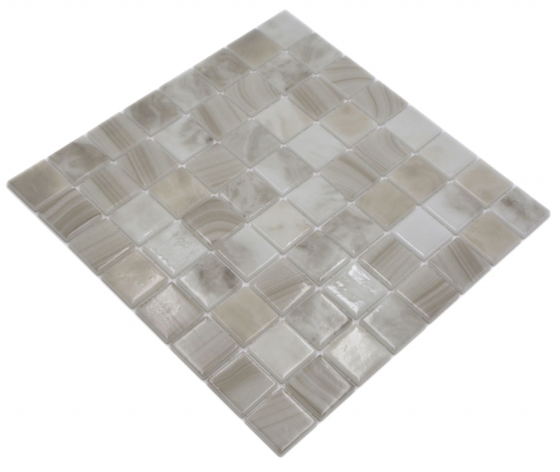 Échantillon manuel Mosaïque de piscine Mosaïque de verre beige clair changeant mur sol cuisine salle de bain douche MOS220-P56381_m