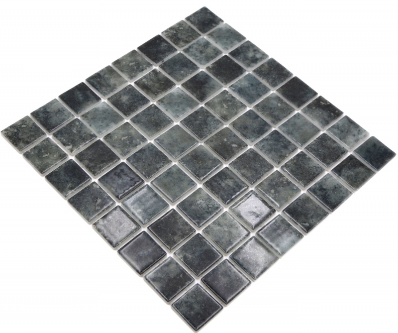 Échantillon manuel Mosaïque de piscine Mosaïque de verre noir anthracite changeant mur sol cuisine salle de bain douche MOS220-P56383_m