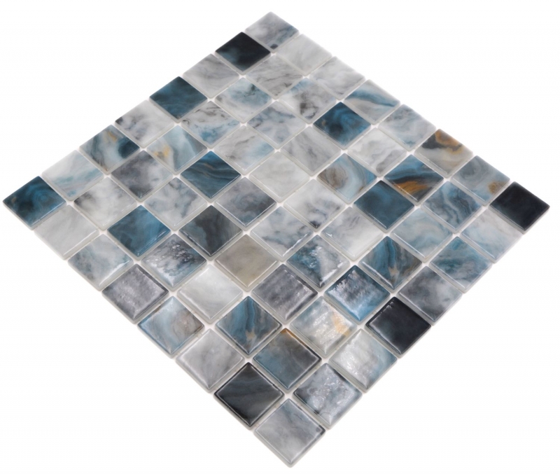 Échantillon manuel Mosaïque de piscine Mosaïque de verre gris anthracite changeant mur sol cuisine salle de bain douche MOS220-P56386_m