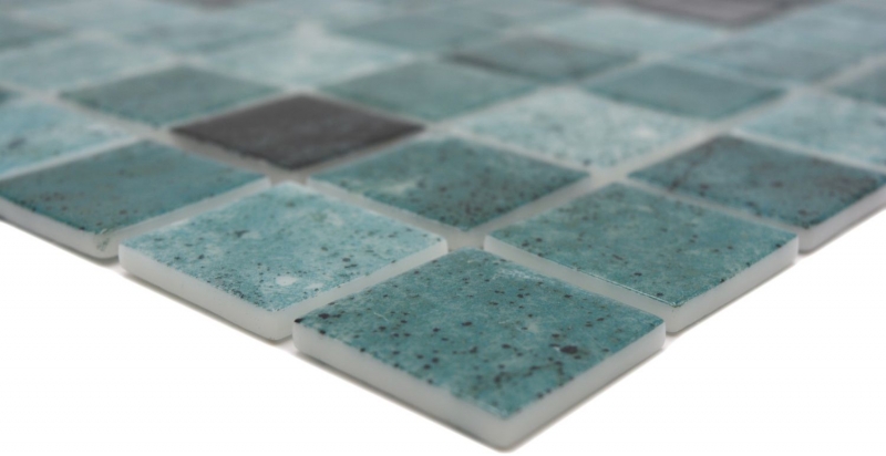 Échantillon manuel Mosaïque de piscine Mosaïque de verre vert anthracite changeant mur sol cuisine salle de bain douche MOS220-P56388_m