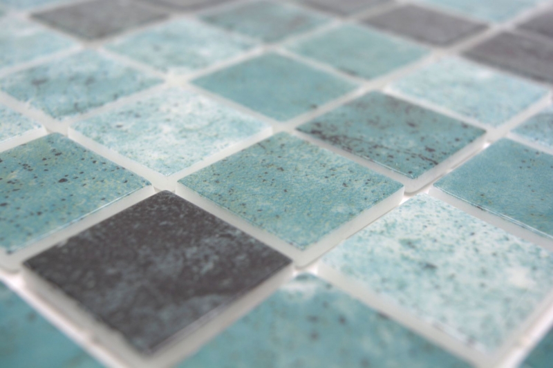Échantillon manuel Mosaïque de piscine Mosaïque de verre vert anthracite changeant mur sol cuisine salle de bain douche MOS220-P56388_m