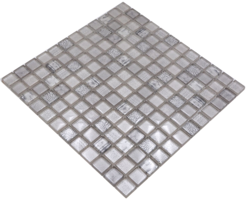 Motif manuel Mosaïque de verre blanc brillant Afrique mur cuisine salle de bain douche MOS68-WL14_m