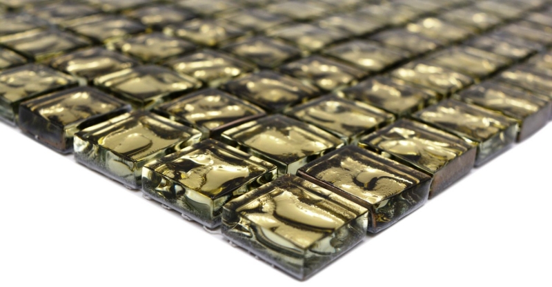 Motif main mosaïque de verre carreau de mosaïque or brillant mur sol cuisine salle de bain douche MOS78-8GO3_m