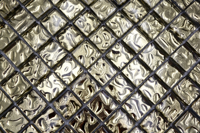 Motif main mosaïque de verre carreau de mosaïque or brillant mur sol cuisine salle de bain douche MOS78-8GO3_m