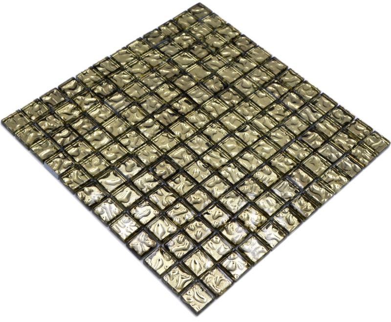 Motif main mosaïque de verre carreau de mosaïque or brillant mur sol cuisine salle de bain douche MOS78-8GO3_m