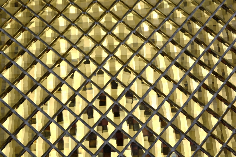 Motif main Diamant carreau de mosaïque or brillant mur sol cuisine salle de bain douche MOS130-GO821_m