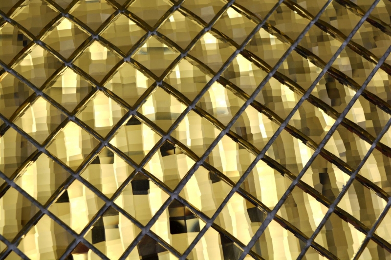 Motif main Diamant carreau de mosaïque or brillant mur sol cuisine salle de bain douche MOS130-GO823_m