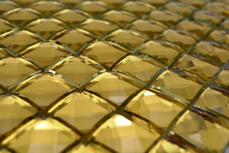 Motif main Diamant carreau de mosaïque or brillant mur sol cuisine salle de bain douche MOS130-GO823_m