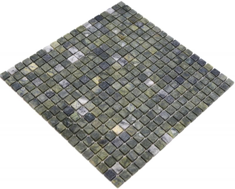 Motif main Mosaïque de pierre naturelle Marbre vert mat mur sol cuisine salle de bain douche MOS38-15-407_m