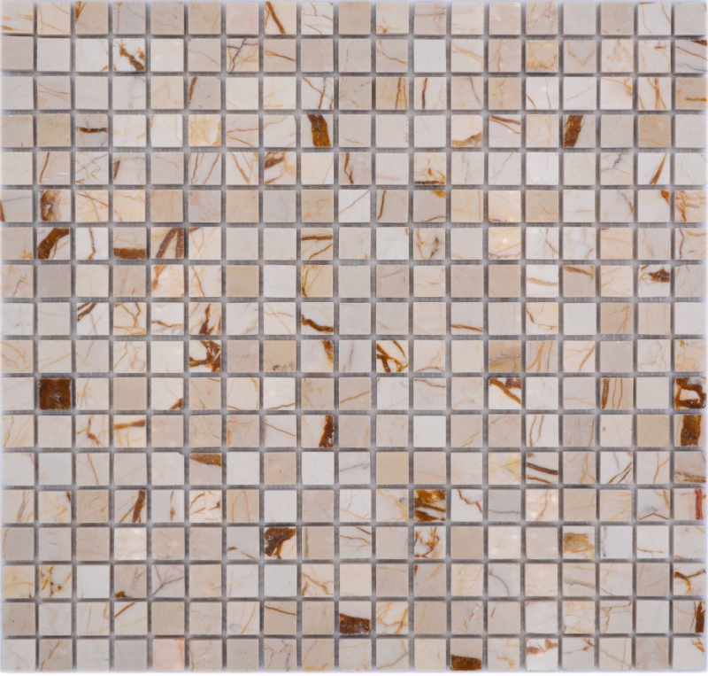 Motif main mosaïque de pierre naturelle marbre golden cream poli mur sol cuisine salle de bain douche MOS38-15-2807_m