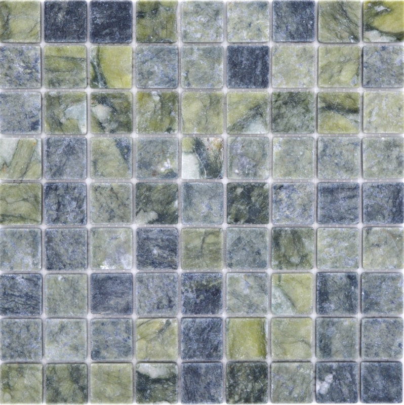 Échantillon manuel de mosaïque de pierre naturelle Marbre vert mat mur sol cuisine salle de bain douche MOS42-32-407_m