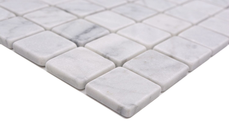 Échantillon manuel Mosaïque de pierre naturelle Marbre blanc optique carrare mat mur sol cuisine salle de bain douche MOS42-32-2000_m