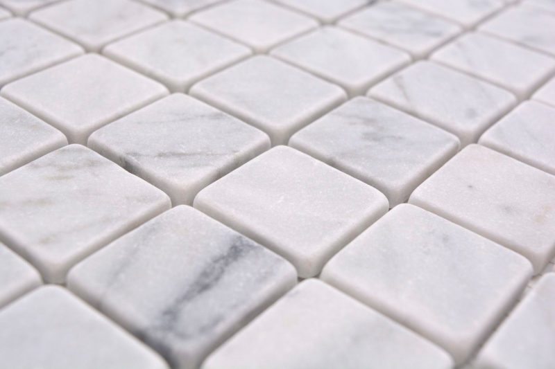 Échantillon manuel Mosaïque de pierre naturelle Marbre blanc optique carrare mat mur sol cuisine salle de bain douche MOS42-32-2000_m