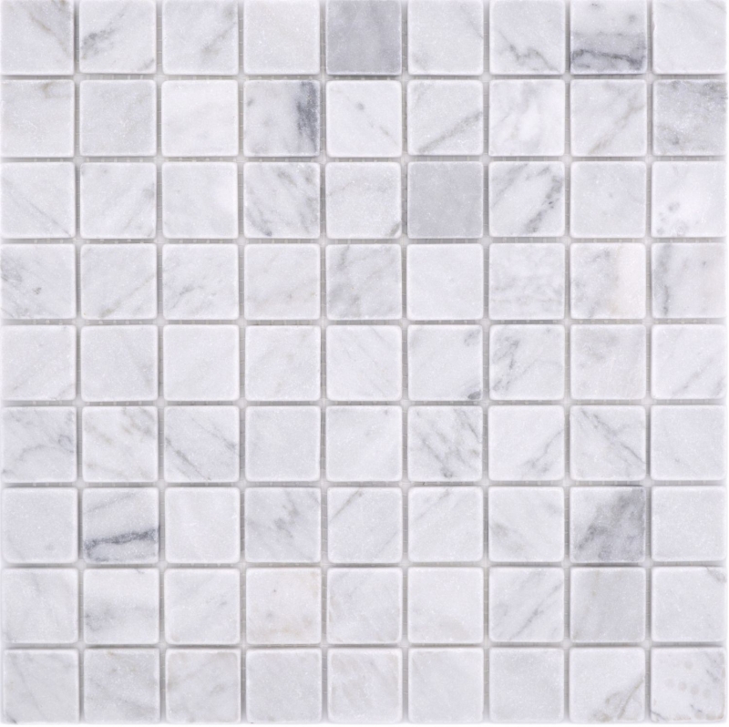 Échantillon manuel Mosaïque de pierre naturelle Marbre blanc optique carrare mat mur sol cuisine salle de bain douche MOS42-32-2000_m