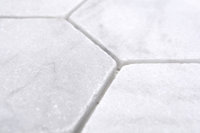 Échantillon manuel de mosaïque de pierre naturelle Marbre blanc mat mur sol cuisine salle de bain douche MOS42-HX142_m