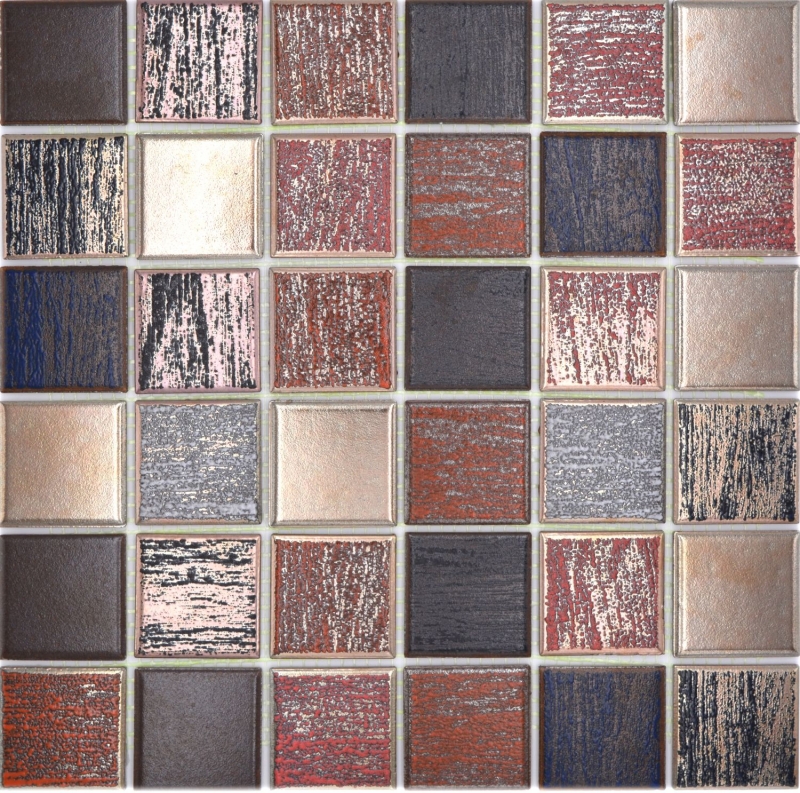 Motif main Mosaïque céramique multicolore mat mur cuisine salle de bain douche MOS24-1235_m