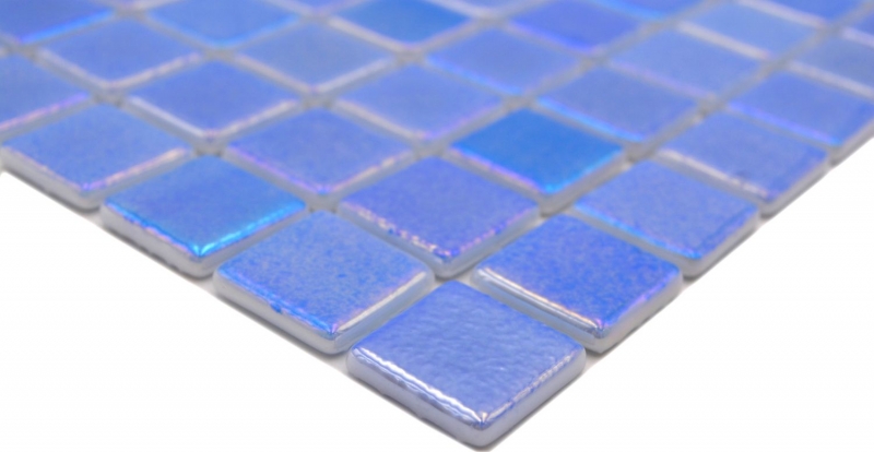 Échantillon manuel Mosaïque de piscine Mosaïque de verre bleu irisé multicolore brillant mur cuisine salle de bain douche MOS220-P55252_m