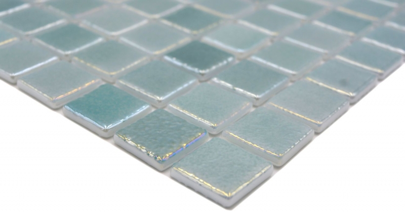Échantillon manuel Mosaïque de piscine Mosaïque de verre pastel vert irisé multicolore brillant mur sol cuisine salle de bain douche MOS220-P55253_m