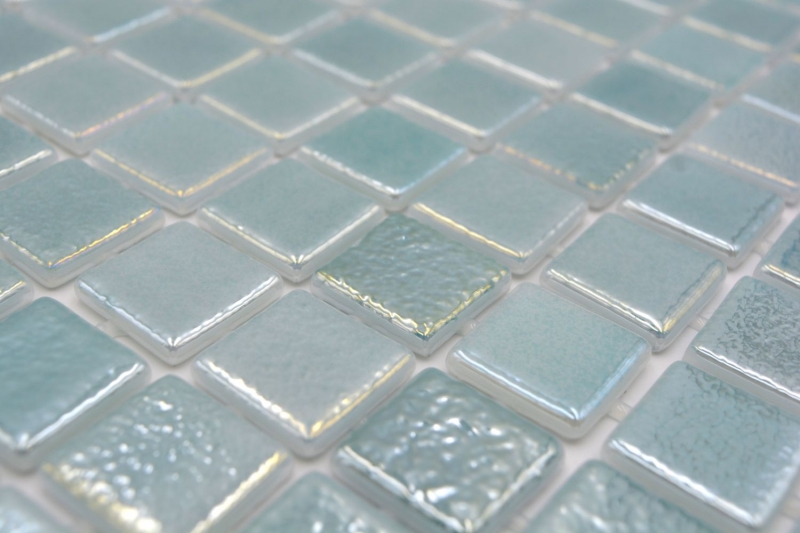 Échantillon manuel Mosaïque de piscine Mosaïque de verre pastel vert irisé multicolore brillant mur sol cuisine salle de bain douche MOS220-P55253_m