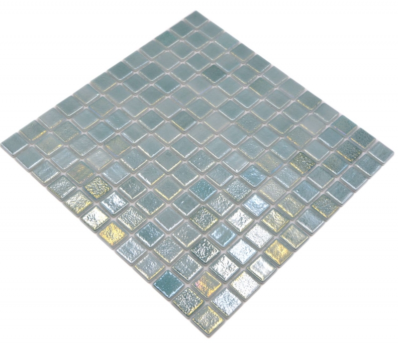 Échantillon manuel Mosaïque de piscine Mosaïque de verre pastel vert irisé multicolore brillant mur sol cuisine salle de bain douche MOS220-P55253_m