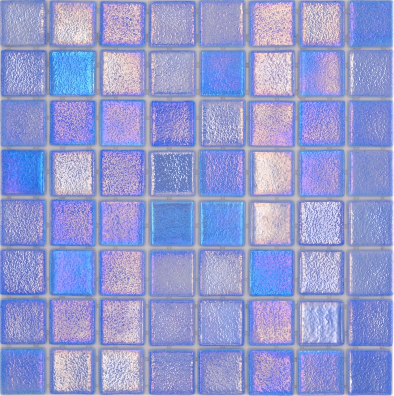 Échantillon manuel Mosaïque de piscine Mosaïque de verre bleu irisé multicolore brillant mur sol cuisine salle de bain douche MOS220-P55382_m