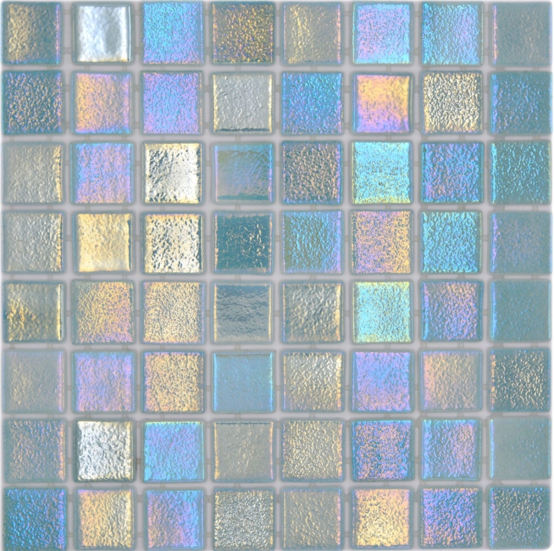 Échantillon manuel Mosaïque de piscine Mosaïque de verre Pastel vert irisé multicolore brillant mur sol cuisine salle de bain douche MOS220-P55383_m