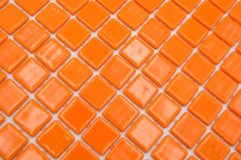 Échantillon manuel Mosaïque de piscine Mosaïque de verre orange brillant mur sol cuisine salle de bain douche MOS220-P25820_m