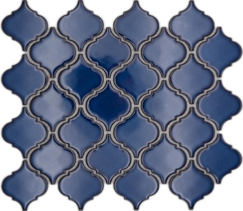 Motif à main Mosaïque céramique Carreaux de mosaïque bleu cobalt brillant mur sol cuisine salle de bain douche MOS13-P451_m