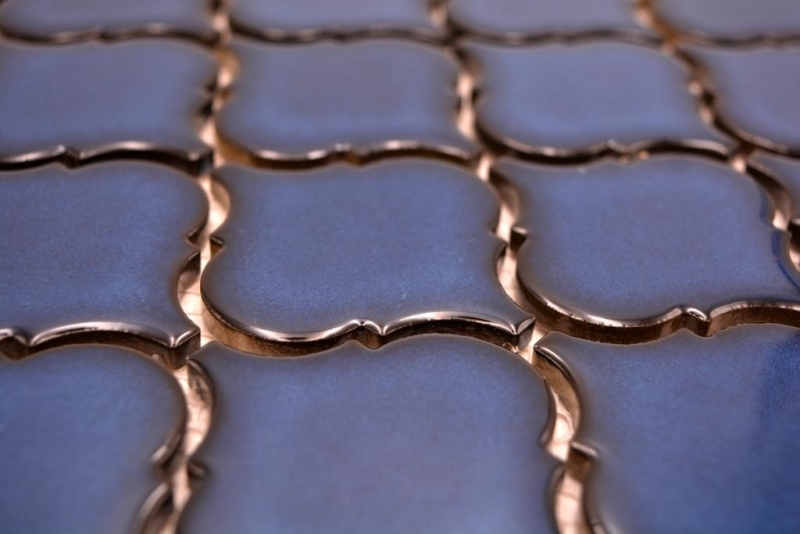 Motif à main Mosaïque céramique Carreaux de mosaïque bleu cobalt brillant mur sol cuisine salle de bain douche MOS13-P451_m