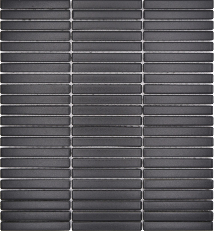 Échantillon manuel de mosaïque céramique Carreau de mosaïque noir mat mur cuisine salle de bain douche MOS24-CG01_m