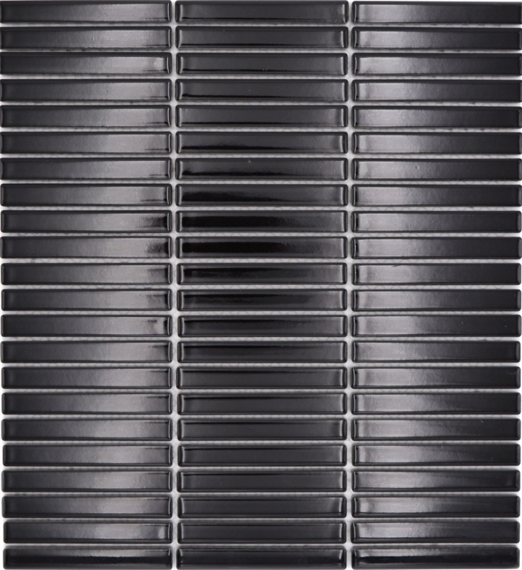 Échantillon manuel Mosaïque céramique Carreaux de mosaïque noir brillant mur cuisine salle de bain douche MOS24-CG21_m