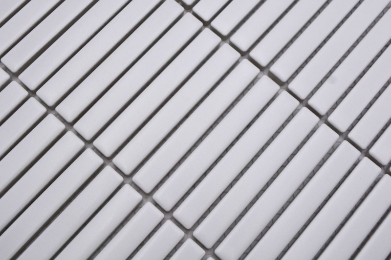 Échantillon manuel de mosaïque céramique Carreaux de mosaïque blanc mat mur cuisine salle de bain douche MOS24-CG91_m