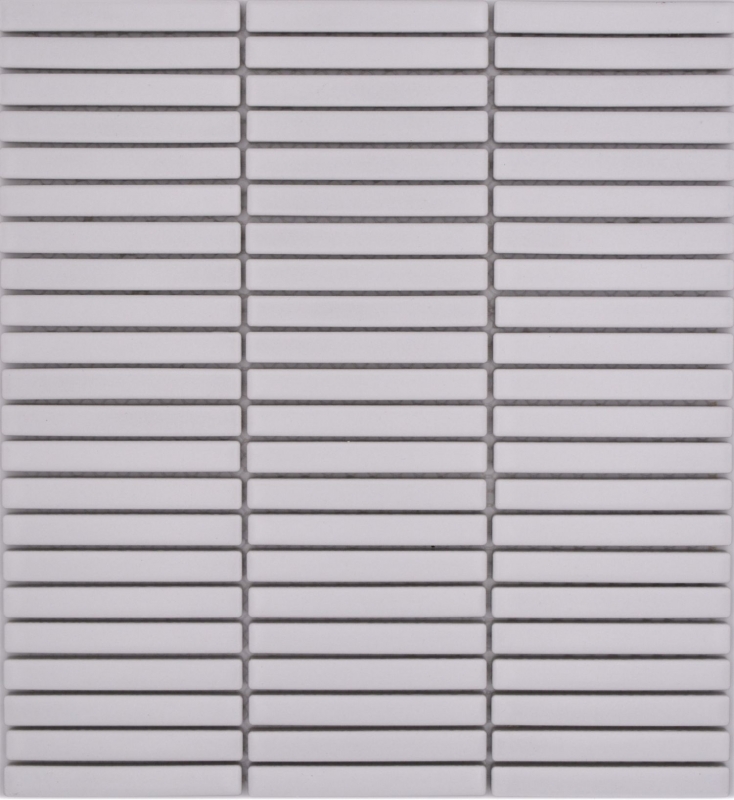 Échantillon manuel de mosaïque céramique Carreaux de mosaïque blanc mat mur cuisine salle de bain douche MOS24-CG91_m