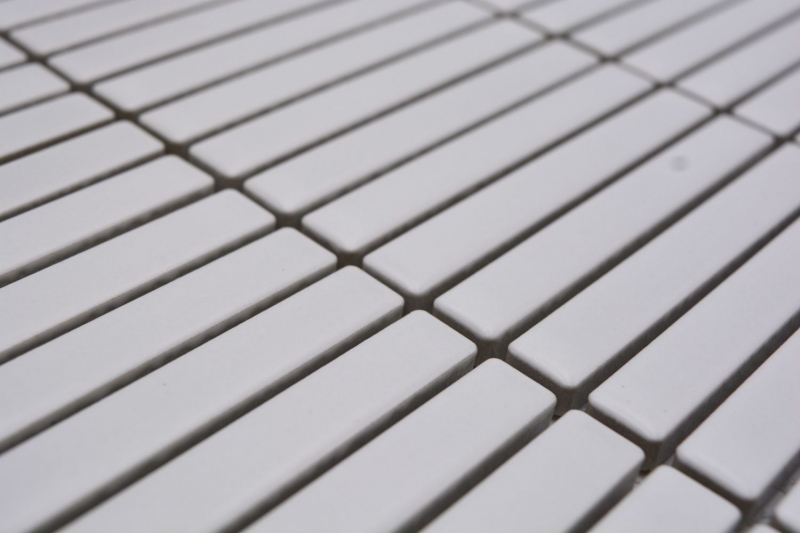 Échantillon manuel de mosaïque céramique Carreaux de mosaïque blanc mat mur cuisine salle de bain douche MOS24-CG91_m