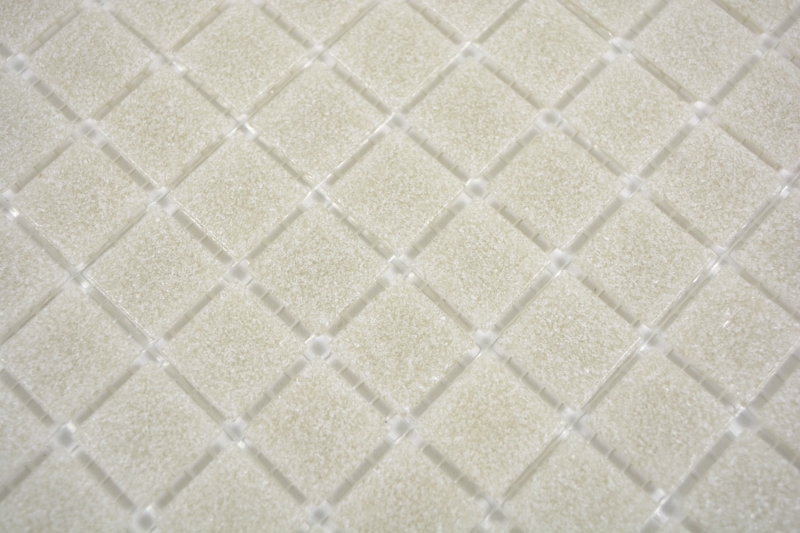 Mosaïque de verre Carreau de mosaïque gris clair Cream Spots douche BAD WAND mur cuisine - MOS200-A05-N