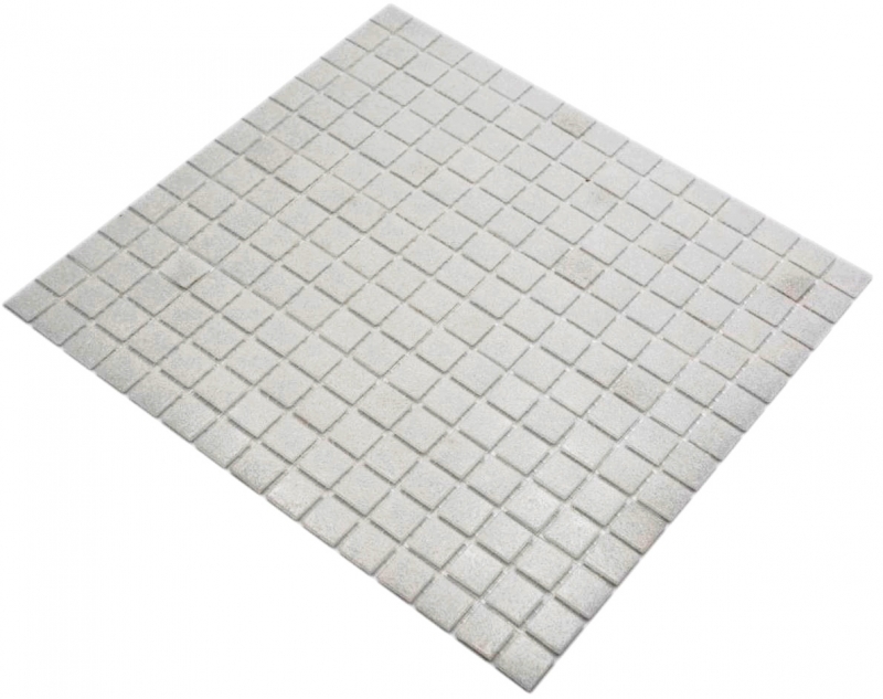 Mosaïque de verre Carreau de mosaïque vieux blanc gris clair cream Classic collé sur papier - MOS200-A03