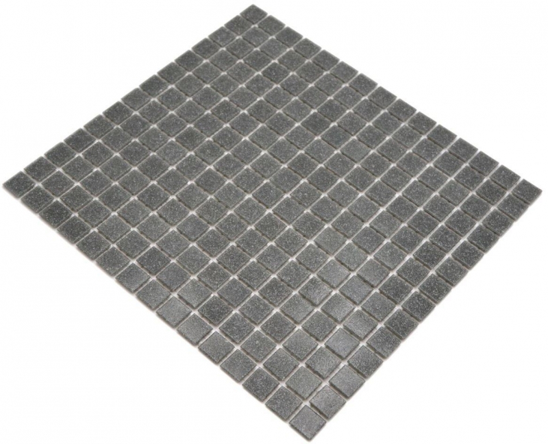 Mosaïque de verre Mosaïque de piscine Mosaïque flottante Gris aspect basalte gris foncé collé sur papier pour piscine - MOS200-A09
