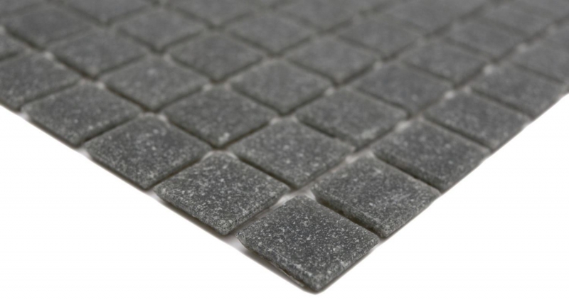 Mosaïque de verre Mosaïque de piscine Mosaïque flottante Gris aspect basalte gris foncé collé sur papier pour piscine - MOS200-A09