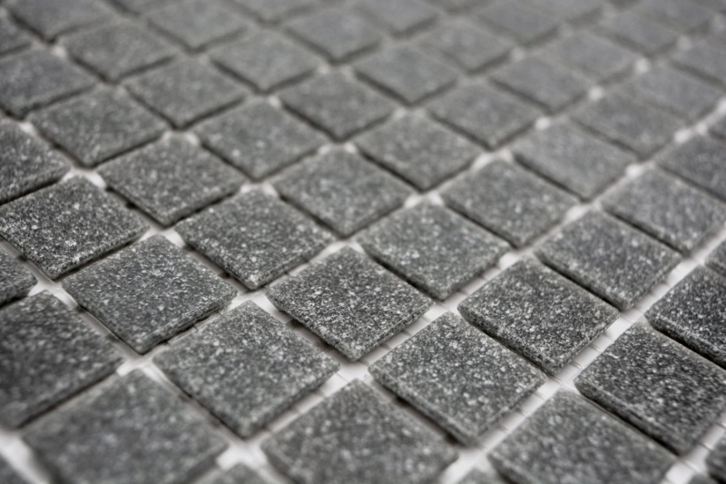 Mosaïque de verre Mosaïque de piscine Mosaïque flottante Gris aspect basalte gris foncé collé sur papier pour piscine - MOS200-A09