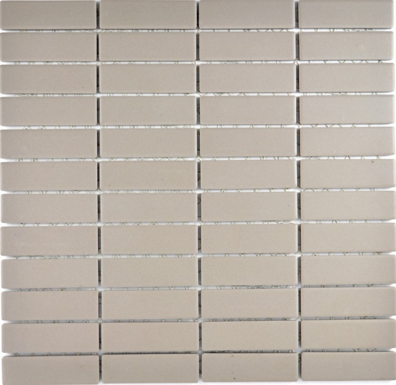 Carreau de mosaïque Céramique baguettes gris clair non-émaillé MOS24-1202_f